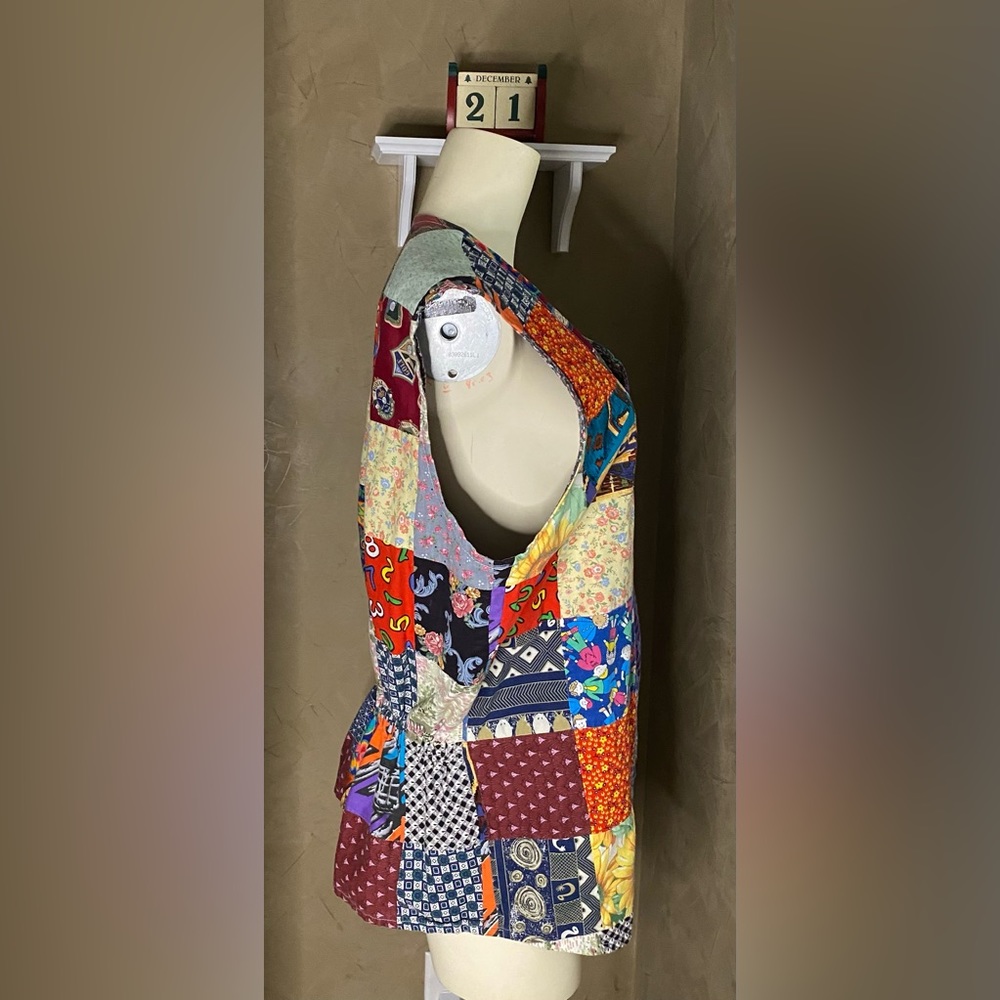 Vintage Handmade Multi Pattern Cotton Patchwork W… - image 2